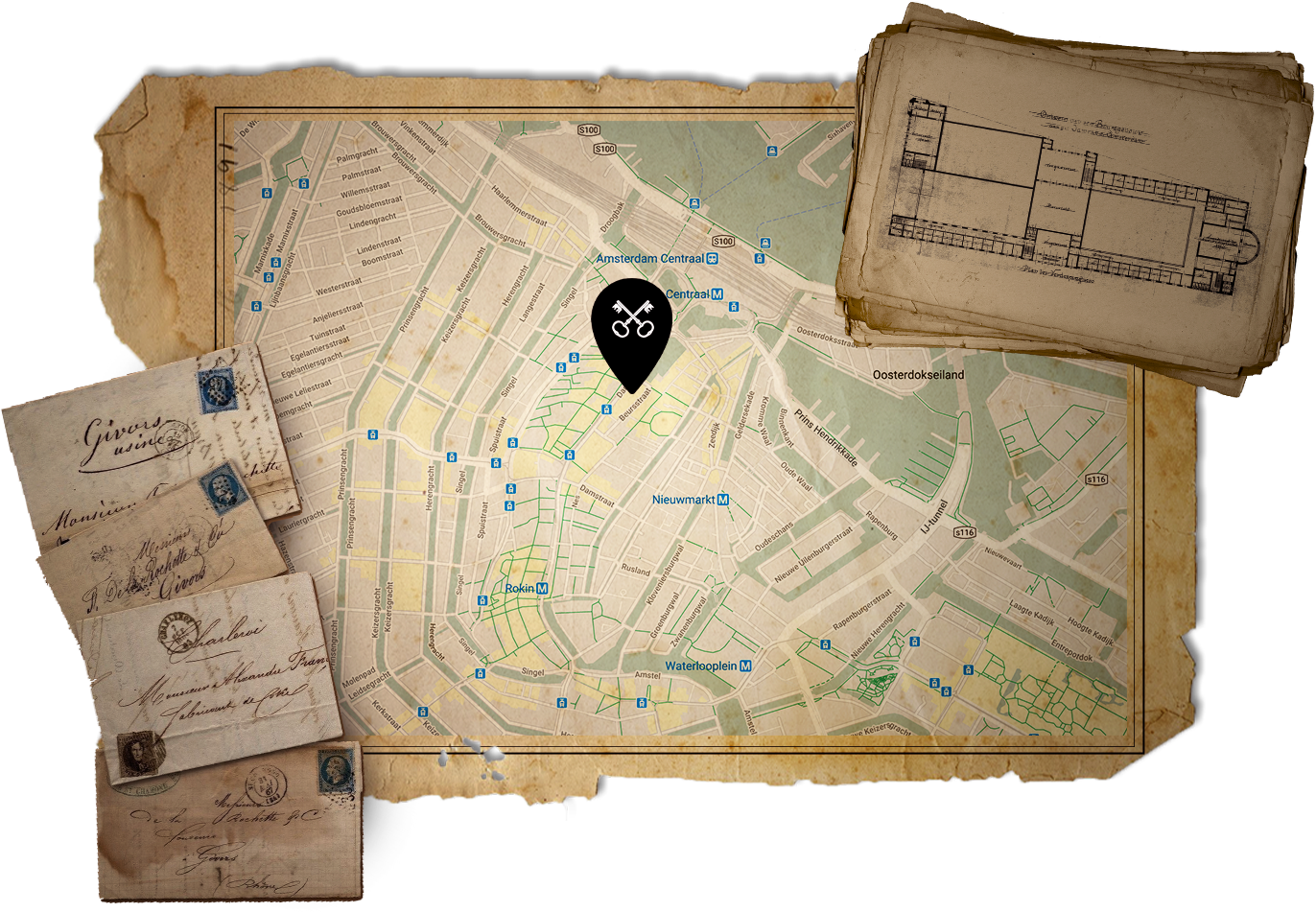 Map to Sherlocked's location at the beurs van berlage