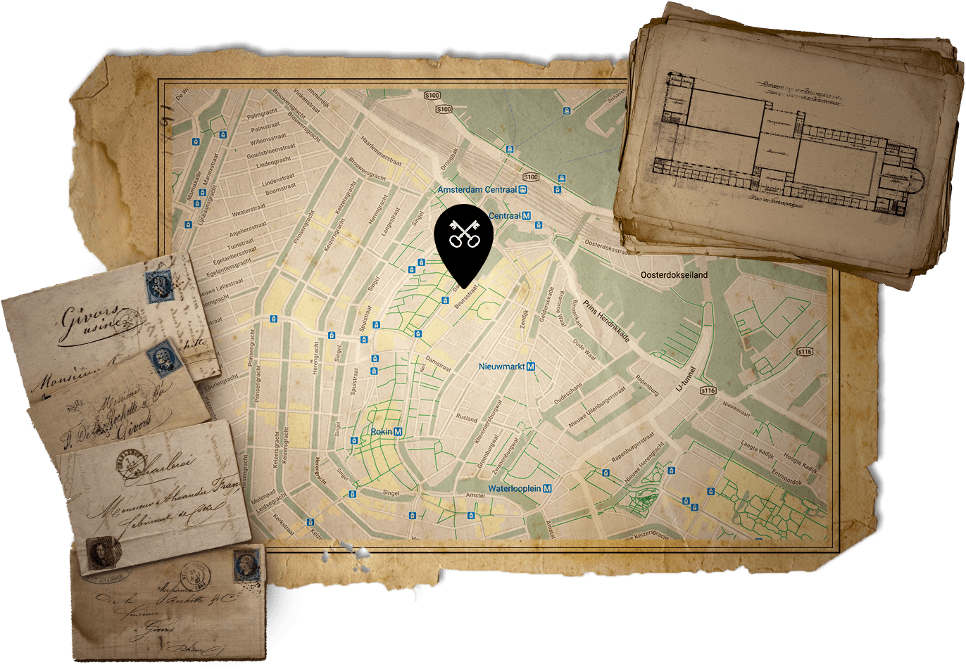 Map to Sherlocked's location at the beurs van berlage